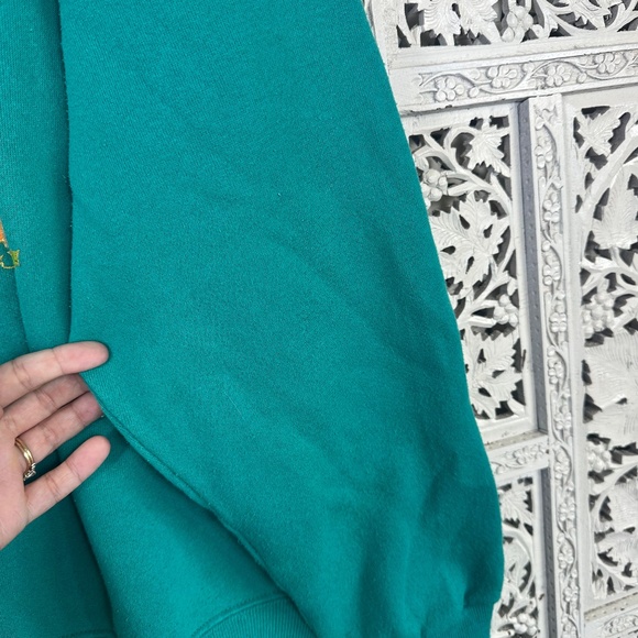 Vtg Laurel Burch Noel And Noella Graphic Cat Teal Green Sweatshirt Sz Large - Picture 5 of 11